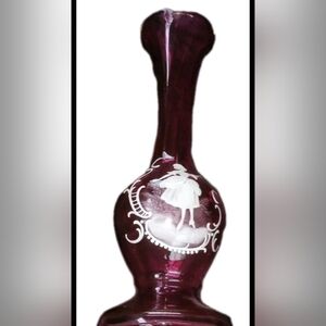 Victorian - Era Style Cranberry Glass Vase